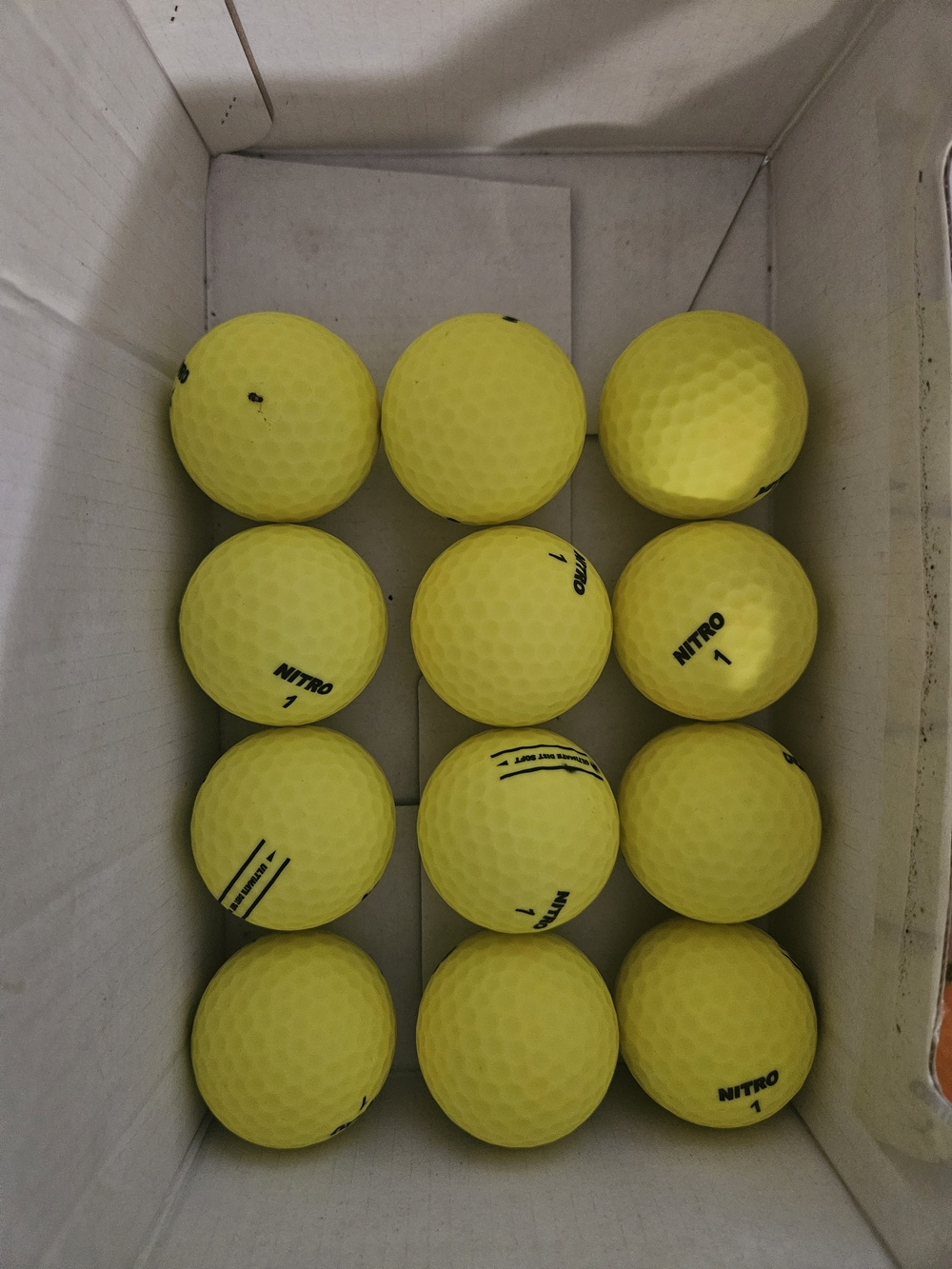 39 Nitro Ultimate Distance Soft Golf Balls – Assorted Matte Colors White, Yellow